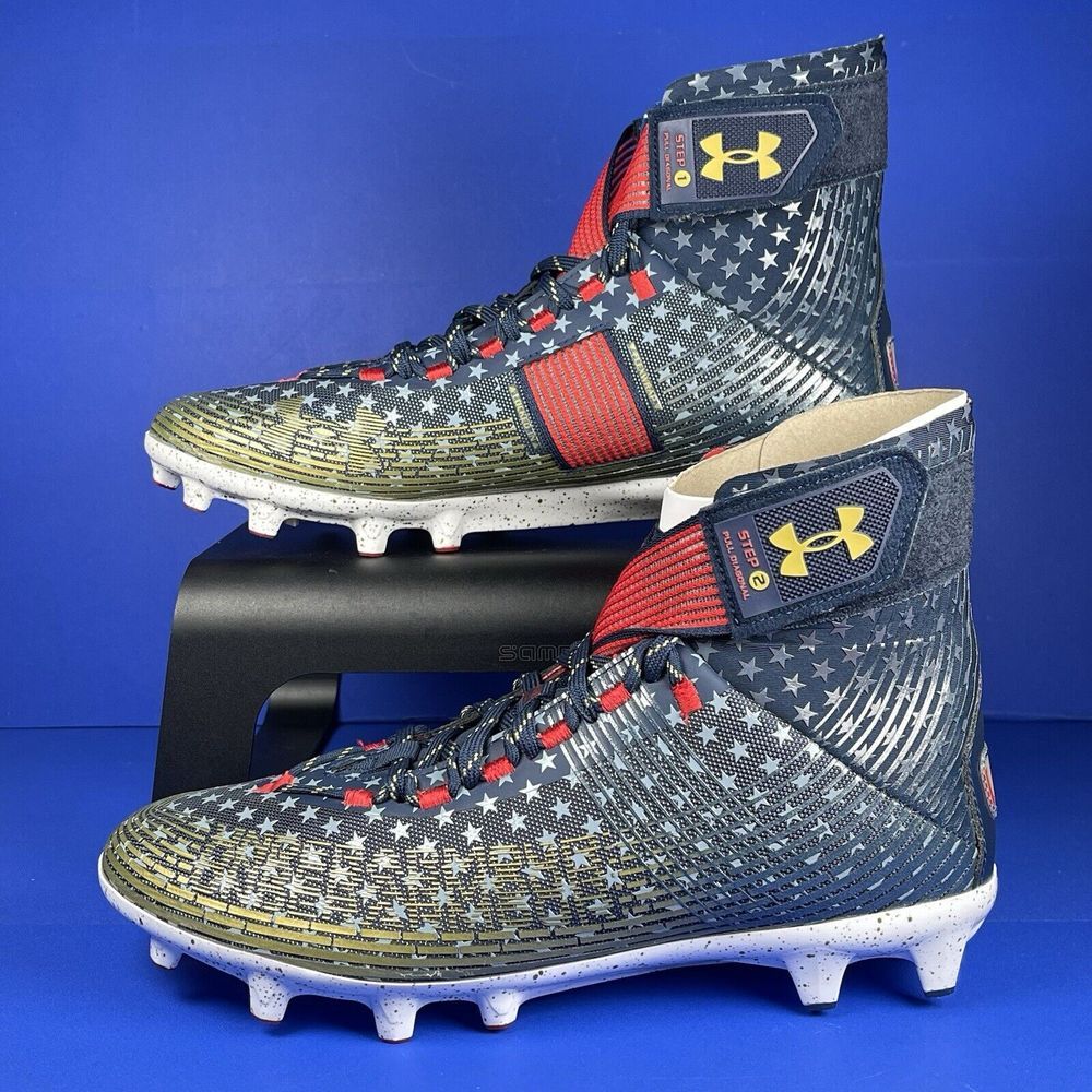 Under Armour Highlight MC LE USA Flag Football Cleats‎ Men's SZ 12 3025740-100